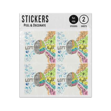 Picture of Brain Hemispheres Left Right Sketch Sticker Sheets Twin Pack
