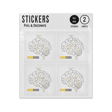 Picture of Brain Maze Concept Outline Cerebrum Cerebellum Brainstem Sticker Sheets Twin Pack