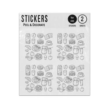 Picture of Breakfast Doodle Sketch Healthy Food Sticker Sheets Twin Pack