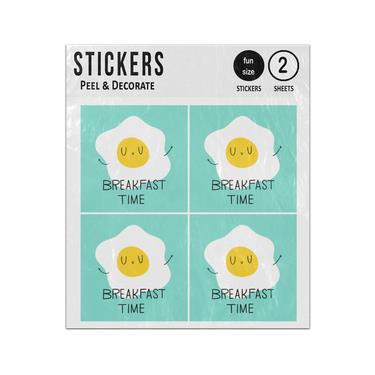 Picture of Breakfast Time Illustration Fried Egg Flat Style Emoji Food Sticker Sheets Twin Pack