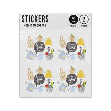 Picture of Bring Your Own Bag Set Of Shopping Bags Collection Sticker Sheets Twin Pack