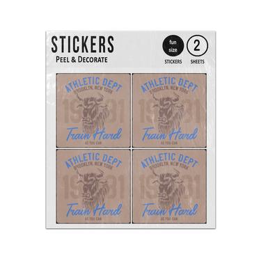 Picture of Bulls Head Train Hard As You Can Athletic Dept Sticker Sheets Twin Pack