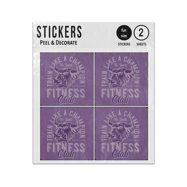 Picture of Bulls Head Train Like A Champion Fitness Club Sticker Sheets Twin Pack