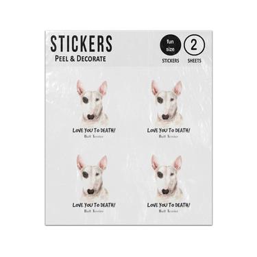 Picture of Bull Terrier Dog Watercolor Love You Sticker Sheets Twin Pack