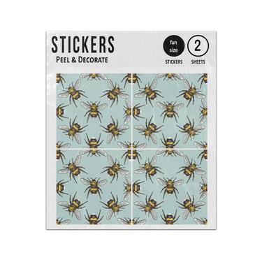 Picture of Bumble Bee Insect Seamless Pattern Sticker Sheets Twin Pack