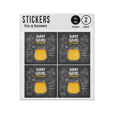 Picture of Burnt Caramel Drink Cocktail Recipe Sticker Sheets Twin Pack