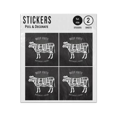 Picture of Butcher Guide Beef Cuts Cow Sticker Sheets Twin Pack