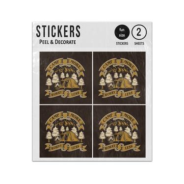 Picture of Camp More Worry Less Wild Camping Illustration Sticker Sheets Twin Pack