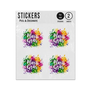 Picture of Carnival Mardi Gras Multicolors Watercolor Sticker Sheets Twin Pack