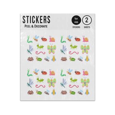 Picture of Cartoon Bugs Smiling Faces Sticker Sheets Twin Pack