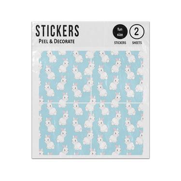 Picture of Cartoon Bunnies Rabbit Seamless Pattern Sticker Sheets Twin Pack