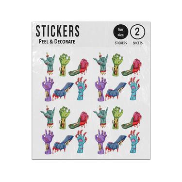 Picture of Cartoon Collection Zombie Hands Sticker Sheets Twin Pack