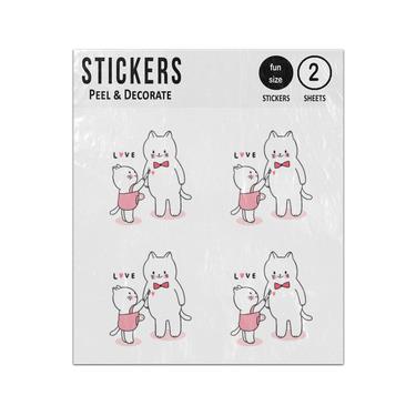 Picture of Cartoon Cute Kitten And Cat Love Sticker Sheets Twin Pack