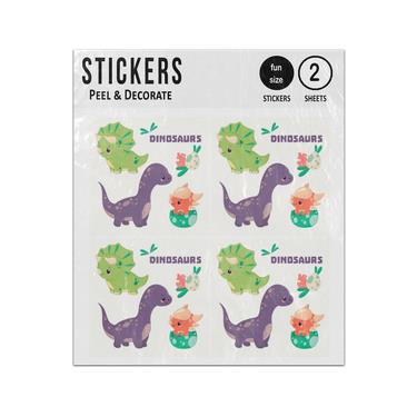 Picture of Cartoon Dinosaur Hatching Eggs Sticker Sheets Twin Pack
