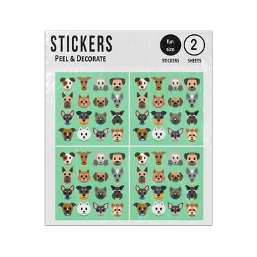 Picture of Cartoon Dogs Faces Collection Sticker Sheets Twin Pack