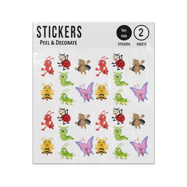Picture of Cartoon Funny Insect Collection Set Sticker Sheets Twin Pack