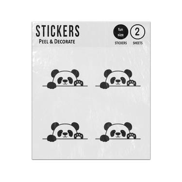 Picture of Cartoon Panda Paws Up Wall Panda Face Sticker Sheets Twin Pack