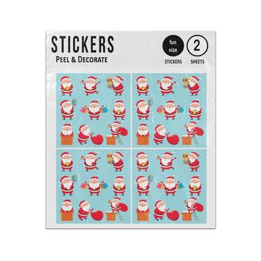 Picture of Cartoon Santa Character Set Collection Sticker Sheets Twin Pack