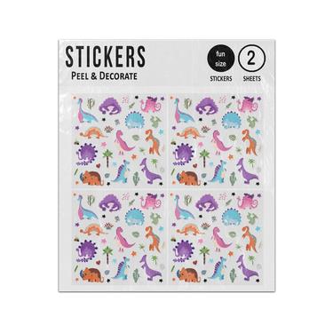 Picture of Cartoon Set Dinosaurs Collection Sticker Sheets Twin Pack