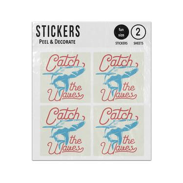 Picture of Catch The Waves Shark Illustration Sticker Sheets Twin Pack