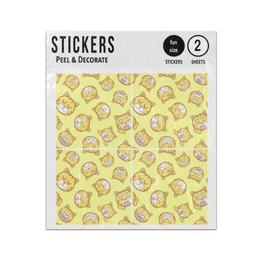 Picture of Cat Funny Faces Seamless Pattern Sticker Sheets Twin Pack