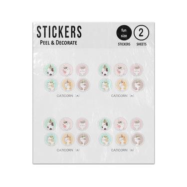 Picture of Caticorn Cartoon Set Collection Sticker Sheets Twin Pack