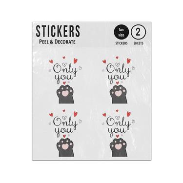 Picture of Cat Paw Only You Love Sticker Sheets Twin Pack