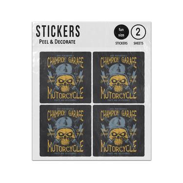 Picture of Champion Garage Motorcycle Skull Biker Sticker Sheets Twin Pack