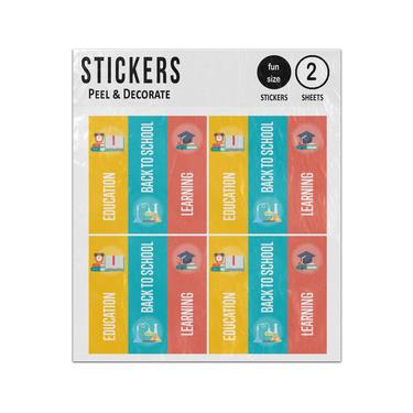 Picture of Chemistry Biology Maths Geography History English Math School Emblems Sticker Sheets Twin Pack