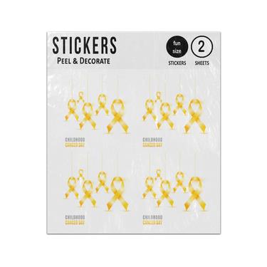 Picture of Childhood Cancer Day Gold Ribbon Sticker Sheets Twin Pack