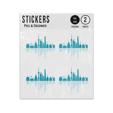 Picture of China Skyline Cityscape Landmarks Silhouette Sticker Sheets Twin Pack