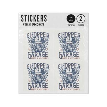 Picture of Chopper Garage Parts And Accessories Skull Biker Sticker Sheets Twin Pack