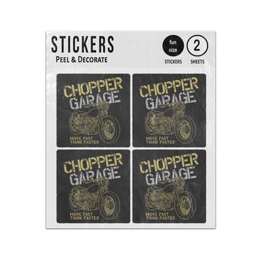 Picture of Chopper Motorcycle Move Fast Think Faster Garage Sticker Sheets Twin Pack