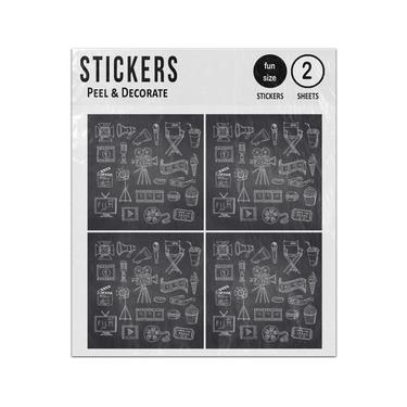Picture of Cinema Movie Shows Doodle Elements Set Sticker Sheets Twin Pack