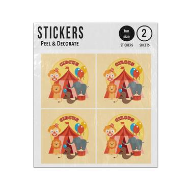 Picture of Circus Clown Animals Baloons Tent Sticker Sheets Twin Pack