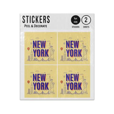 Picture of City Lettering New York With Main Attractions Sticker Sheets Twin Pack