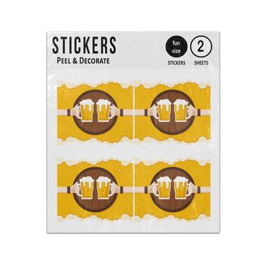 Picture of Clinking Beer Glasses Sticker Sheets Twin Pack