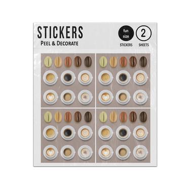 Picture of Coffee Beans Cups Hot Drinks Collection Sticker Sheets Twin Pack