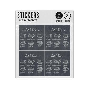 Picture of Coffee Cups Type Recipes Sticker Sheets Twin Pack