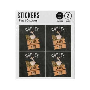 Picture of Coffee Loves You Steaming Cup Sticker Sheets Twin Pack
