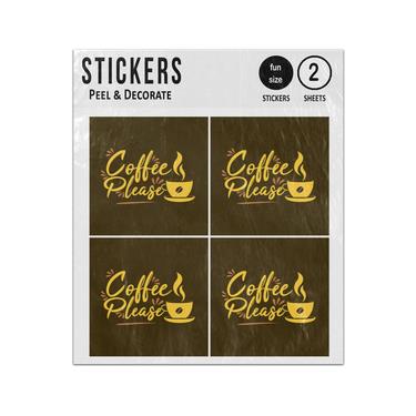 Picture of Coffee Please Steaming Cup Sticker Sheets Twin Pack