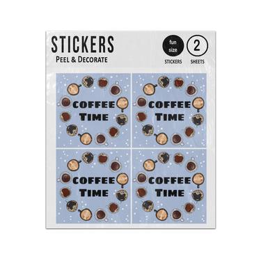 Picture of Coffee Time Decorative Wreath Coffee Cups Mugs Sticker Sheets Twin Pack