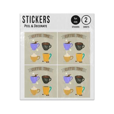 Picture of Coffee Time Favourite Drinking Cup Sticker Sheets Twin Pack
