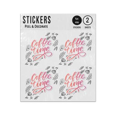 Picture of Coffee Time Hand Drawn Positive Quote Sticker Sheets Twin Pack
