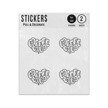 Picture of Coffee To Go Typography Sticker Sheets Twin Pack