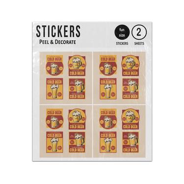 Picture of Cold Beer Vintage Logos Sticker Sheets Twin Pack
