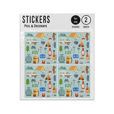 Picture of Collection Camping Pack Set Go Forest Picnic Trip Sticker Sheets Twin Pack