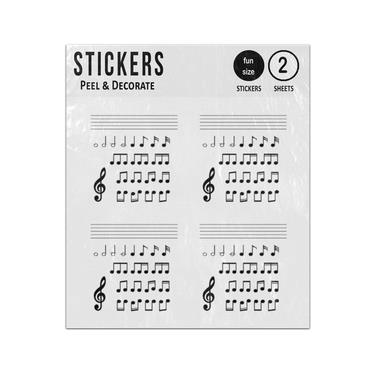 Picture of Collection Music Note Icon Manuscript Paper Sticker Sheets Twin Pack