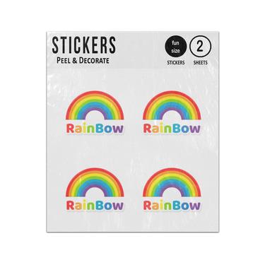 Picture of Colourful Rainbow With Lettering Typography Sticker Sheets Twin Pack