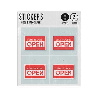 Picture of Come In We Are Open Sign Sticker Sheets Twin Pack